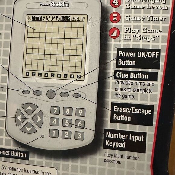 Sudoku Handheld Pocket Electronic Game & Puzzle Book Travel Home 360 Puzzles New - Picture 10 of 11